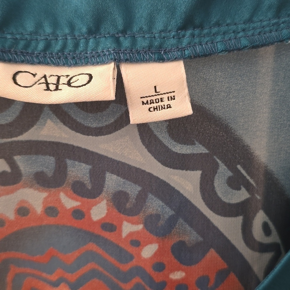 Cato Women's Sheer Lightweight Tie Back Top, Size L (0816) - Picture 2 of 8
